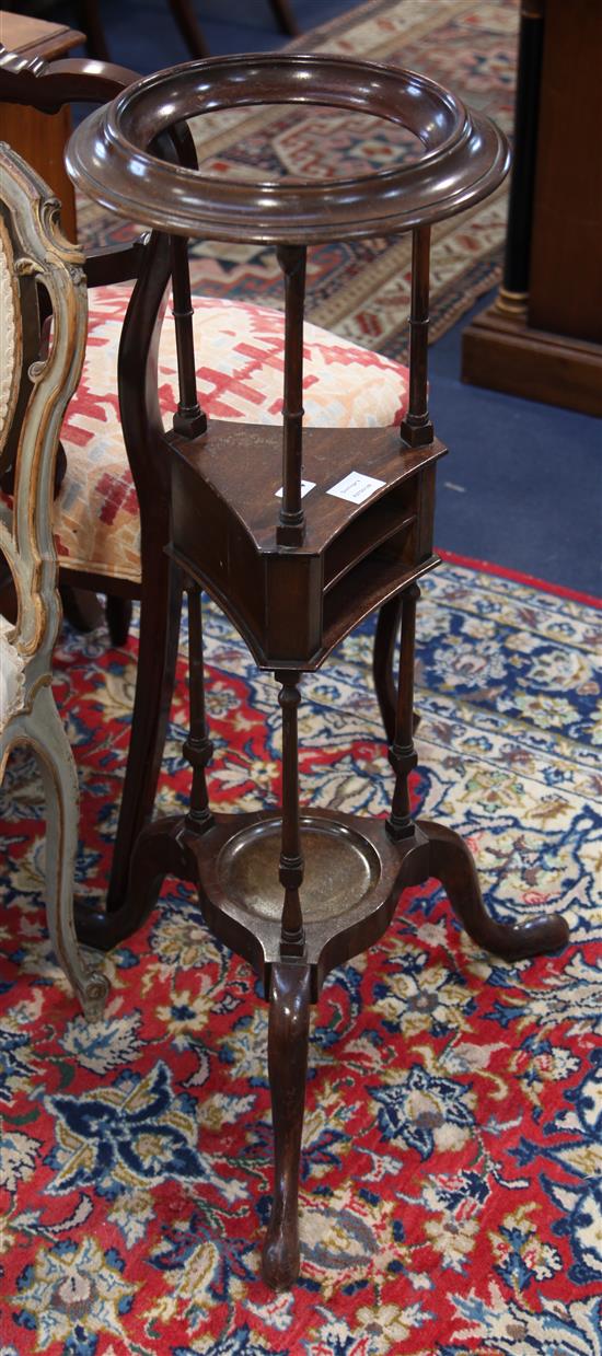 A George II style mahogany bowl stand, H.93cm
